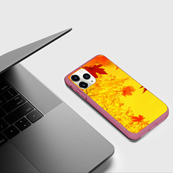 Чехол iPhone 11 Pro матовый ОСЕННИЕ ЦВЕТА ЗОЛОТАЯ ОСЕНЬ, цвет: 3D-малиновый — фото 2