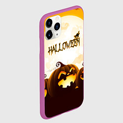 Чехол iPhone 11 Pro матовый HALLOWEEN ХЭЛЛОУИН ТЫКВЫ, цвет: 3D-фиолетовый — фото 2