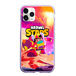 Чехол iPhone 11 Pro матовый Опасная Meg Brawl Stars, цвет: 3D-светло-сиреневый