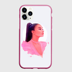 Чехол iPhone 11 Pro матовый Ариана арт, цвет: 3D-малиновый