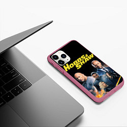 Чехол iPhone 11 Pro матовый Hobbs & Shaw, цвет: 3D-малиновый — фото 2