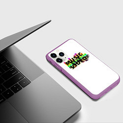 Чехол iPhone 11 Pro матовый Merch - DJ MUSICVIDEO, цвет: 3D-фиолетовый — фото 2