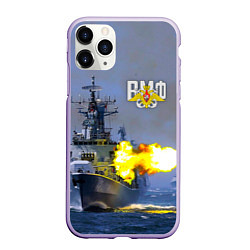 Чехол iPhone 11 Pro матовый Выстрел из крейсера, цвет: 3D-светло-сиреневый