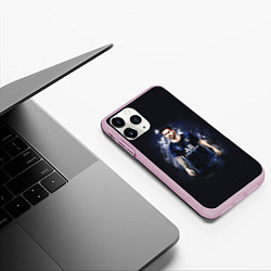 Чехол iPhone 11 Pro матовый Lionel Messi Paris Saint-Germain, цвет: 3D-розовый — фото 2