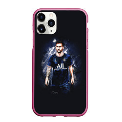 Чехол iPhone 11 Pro матовый Lionel Messi Paris Saint-Germain, цвет: 3D-малиновый