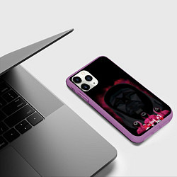 Чехол iPhone 11 Pro матовый Игра в кальмара: Ведущий, цвет: 3D-фиолетовый — фото 2