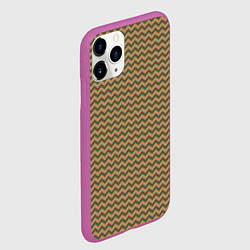 Чехол iPhone 11 Pro матовый Абстракция разноцветные зигзаги, цвет: 3D-фиолетовый — фото 2