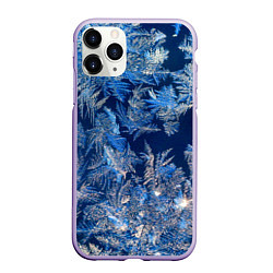 Чехол iPhone 11 Pro матовый Снежинки макро snowflakes macro, цвет: 3D-светло-сиреневый