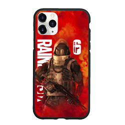 Чехол iPhone 11 Pro матовый RAINBOW SIX SIEGE РАДУГА 6 ОСАДА ДЫМ R6S SMOKE, цвет: 3D-черный