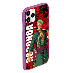 Чехол iPhone 11 Pro матовый Ророноа Зоро, One Piece, цвет: 3D-фиолетовый — фото 2