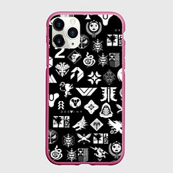 Чехол iPhone 11 Pro матовый DESTINY 2 PATTERN GAME LOGO ДЕСТИНИ 2 ПАТТЕРН СИМВ, цвет: 3D-малиновый
