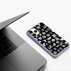 Чехол iPhone 11 Pro матовый DESTINY 2 PATTERN GAME LOGO ДЕСТИНИ 2 ПАТТЕРН СИМВ, цвет: 3D-светло-сиреневый — фото 2