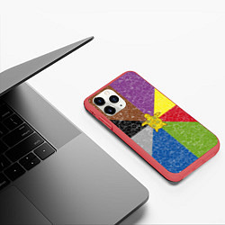 Чехол iPhone 11 Pro матовый Черепаха на фоне АПВ 8 1 15, цвет: 3D-красный — фото 2