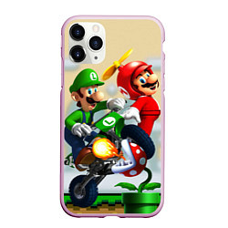 Чехол iPhone 11 Pro матовый MarioHelmet, цвет: 3D-розовый