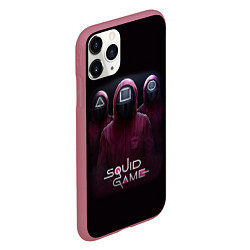 Чехол iPhone 11 Pro матовый SQUID GAME ИГРА В КАЛЬМАРА СОТРУДНИКИ, цвет: 3D-малиновый — фото 2