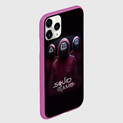 Чехол iPhone 11 Pro матовый SQUID GAME ИГРА В КАЛЬМАРА СОТРУДНИКИ, цвет: 3D-фиолетовый — фото 2