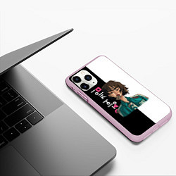 Чехол iPhone 11 Pro матовый ИГРА В КАЛЬМАРА НОМЕР 067 SQUID GAME, цвет: 3D-розовый — фото 2