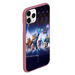 Чехол iPhone 11 Pro матовый MINECRAFT АРМИЯ КРИПЕРОВ, цвет: 3D-малиновый — фото 2