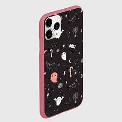 Чехол iPhone 11 Pro матовый Halloween Dark, цвет: 3D-малиновый — фото 2