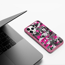 Чехол iPhone 11 Pro матовый Squid Game Camo, цвет: 3D-малиновый — фото 2