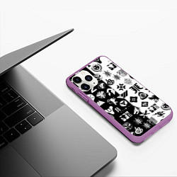 Чехол iPhone 11 Pro матовый DESTINY LOGOBOMBING ЧЁРНО БЕЛОЕ, цвет: 3D-фиолетовый — фото 2