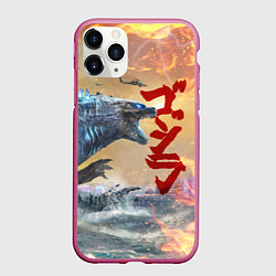 Чехол iPhone 11 Pro матовый ГОДЗИЛЛА АТАКУЕТ!, цвет: 3D-малиновый