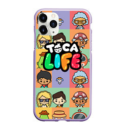 Чехол iPhone 11 Pro матовый Toca Life: Faces, цвет: 3D-светло-сиреневый