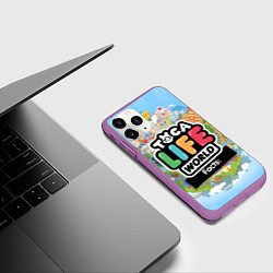 Чехол iPhone 11 Pro матовый Toca Life World, цвет: 3D-фиолетовый — фото 2