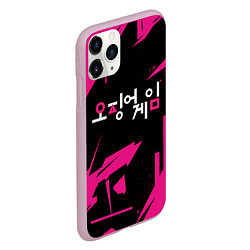 Чехол iPhone 11 Pro матовый БРЫЗГИ ИГРА В КАЛЬМАРА, цвет: 3D-розовый — фото 2