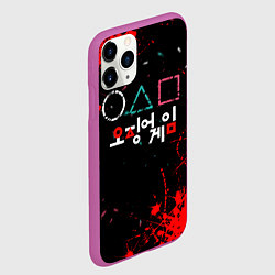 Чехол iPhone 11 Pro матовый Игра в кальмара брызги крови, цвет: 3D-фиолетовый — фото 2