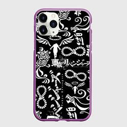 Чехол iPhone 11 Pro матовый ТОКИЙСКИЕ МСТИТЕЛИ ЛОГОБОМБИНГ TOKYO REVENGERS LOG, цвет: 3D-фиолетовый