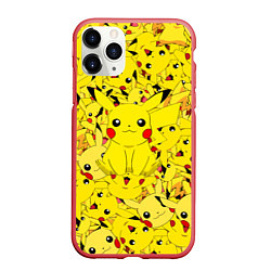 Чехол iPhone 11 Pro матовый ПИКАЧУ ПОКЕМОН PIKA PIKA, цвет: 3D-красный