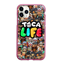 Чехол iPhone 11 Pro матовый Toca Life, цвет: 3D-малиновый