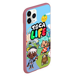 Чехол iPhone 11 Pro матовый Toca Life, цвет: 3D-малиновый — фото 2