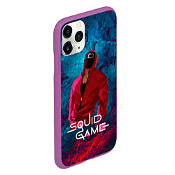 Чехол iPhone 11 Pro матовый Сериал Squid game Игра в кальмара, цвет: 3D-фиолетовый — фото 2