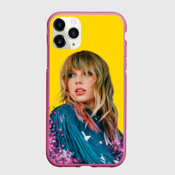 Чехол iPhone 11 Pro матовый Красотка Тейлор, цвет: 3D-малиновый
