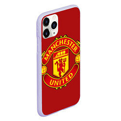 Чехол iPhone 11 Pro матовый Manchester United F C, цвет: 3D-светло-сиреневый — фото 2
