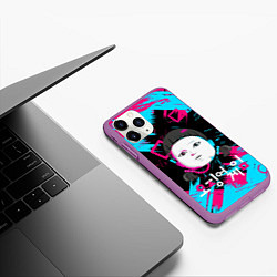 Чехол iPhone 11 Pro матовый SQUID GAME ИГРА В КАЛЬМАРА DOLL,, цвет: 3D-фиолетовый — фото 2