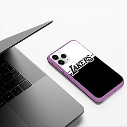 Чехол iPhone 11 Pro матовый Kobe Bryant - Los Angeles Lakers, цвет: 3D-фиолетовый — фото 2