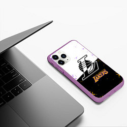 Чехол iPhone 11 Pro матовый Коби Брайант Los Angeles Lakers,, цвет: 3D-фиолетовый — фото 2