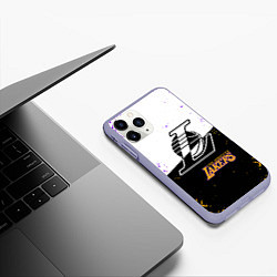 Чехол iPhone 11 Pro матовый Коби Брайант Los Angeles Lakers,, цвет: 3D-светло-сиреневый — фото 2