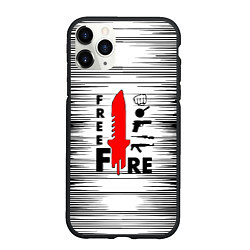 Чехол iPhone 11 Pro матовый Free Fire Фри Фаер,, цвет: 3D-черный