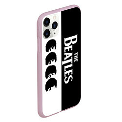 Чехол iPhone 11 Pro матовый The Beatles черно - белый партер, цвет: 3D-розовый — фото 2