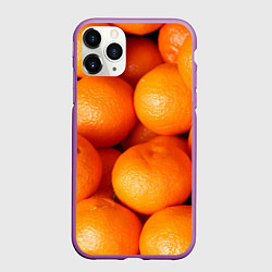 Чехол iPhone 11 Pro матовый Мандаринчик чик, цвет: 3D-фиолетовый