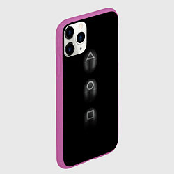 Чехол iPhone 11 Pro матовый ИГРА В КАЛЬМАРА МАСКИ SQUID GAME, цвет: 3D-фиолетовый — фото 2