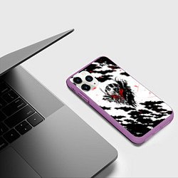 Чехол iPhone 11 Pro матовый Берсерк маска с красными глазами, цвет: 3D-фиолетовый — фото 2