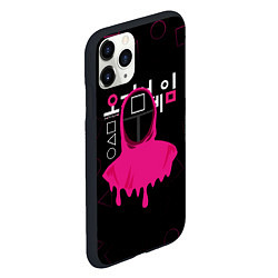 Чехол iPhone 11 Pro матовый ИГРА В КАЛЬМАРА SQUID GAME СТРАЖНИК, цвет: 3D-черный — фото 2