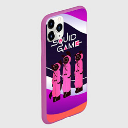 Чехол iPhone 11 Pro матовый Трое из сериала Игра в кальмара, цвет: 3D-фиолетовый — фото 2