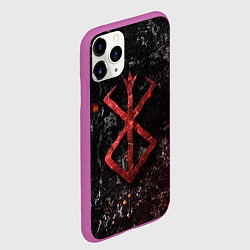 Чехол iPhone 11 Pro матовый BERSERK LOGO GRUNGE RED, цвет: 3D-фиолетовый — фото 2