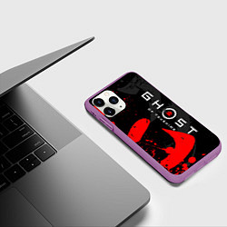 Чехол iPhone 11 Pro матовый GHOST OF TSUSHIMA ПРИЗРАК ЦУСИМЫ, цвет: 3D-фиолетовый — фото 2